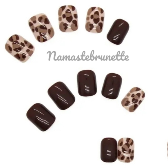 2/$16 Brown Leopard Press On Nails - Picture 6 of 13